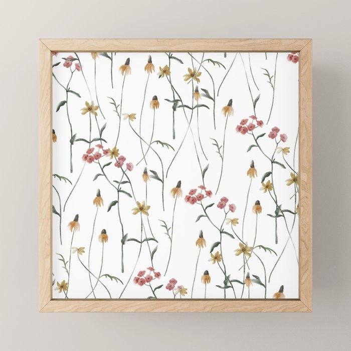 Delicate Wildflowers Floral Watercolor Mini Art Print Gallery Image 1