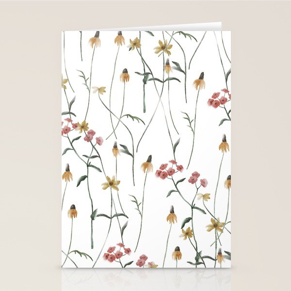 Delicate Wildflowers Floral Watercolor Stationery Card Gallery Image 2
