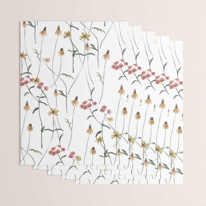 Delicate Wildflowers Floral Watercolor Wrapping Paper Gallery Image 3