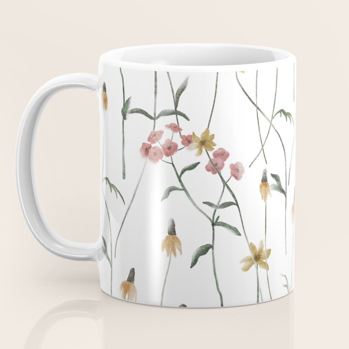 Delicate Wildflowers Floral Watercolor Coffee Mug Gallery Image 3