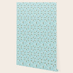 Sky Blue Moroccan Geometric Birds in Flight Wallpaper Gallery Image 2