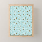 Sky Blue Moroccan Geometric Birds in Flight Mini Art Print Gallery Image 1