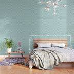 Sky Blue Moroccan Geometric Birds in Flight Wallpaper Gallery Image 3