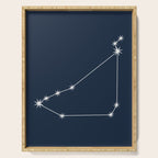 Capricorn Zodiac Star Constellation Line Art Dark Blue Serving Tray Gallery Image 1