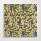 Vintage Blue Birds And Cherries Wood Wall Art Gallery Image 1