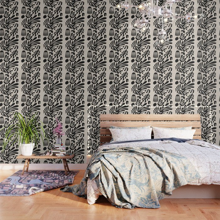 Matisse Cut Outs Ecru Beige Black Mid Century Modern Art Wallpaper Gallery Image 3