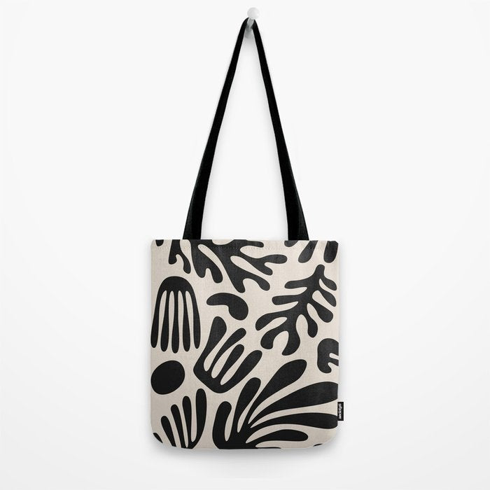Matisse Cut Outs Ecru Beige Black Mid Century Modern Art Tote Bag Gallery Image 2