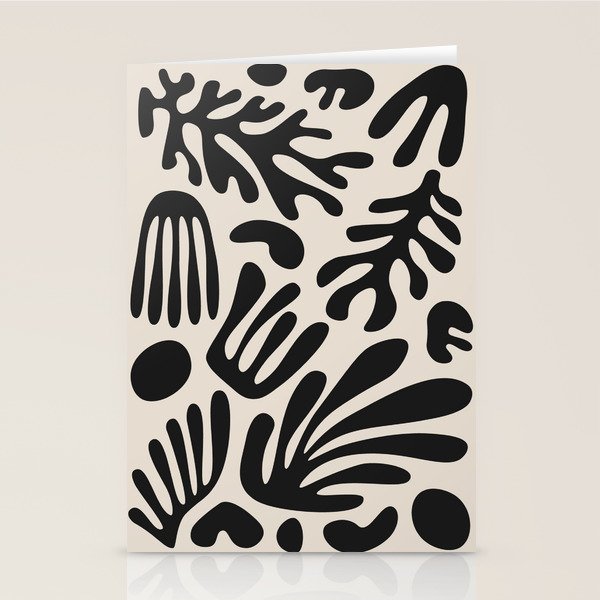 Matisse Cut Outs Ecru Beige Black Mid Century Modern Art Stationery Card Gallery Image 1