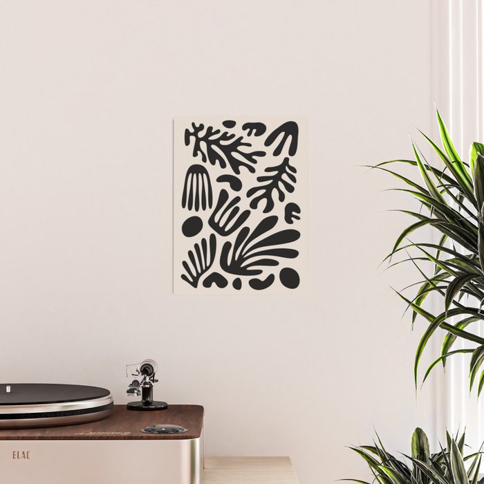 Matisse Cut Outs Ecru Beige Black Mid Century Modern Art Poster Gallery Image 2
