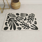Matisse Cut Outs Ecru Beige Black Mid Century Modern Art Rug Gallery Image 1