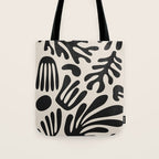 Matisse Cut Outs Ecru Beige Black Mid Century Modern Art Tote Bag Gallery Image 1