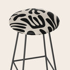 Matisse Cut Outs Ecru Beige Black Mid Century Modern Art Stool Gallery Image 2