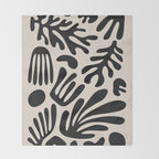 Matisse Cut Outs Ecru Beige Black Mid Century Modern Art Throw Blanket Gallery Image 2
