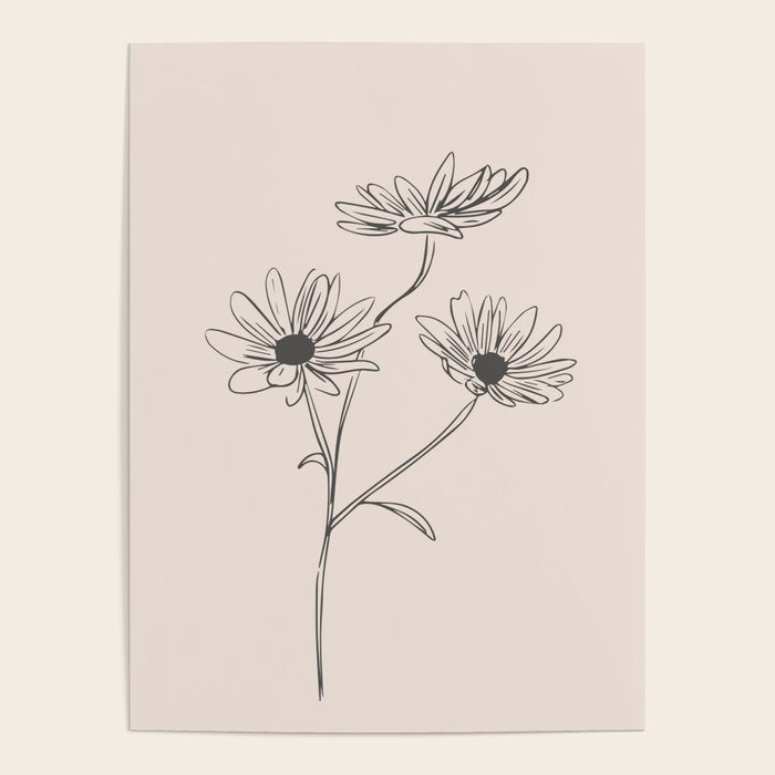 Minimal Line Art Flowers 6 Poster Gallery Image 1