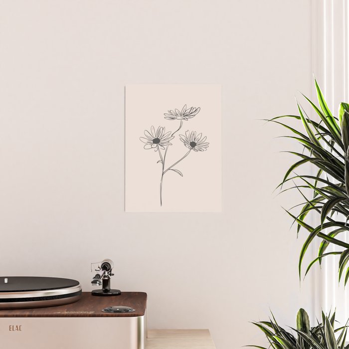 Minimal Line Art Flowers 6 Poster Gallery Image 2