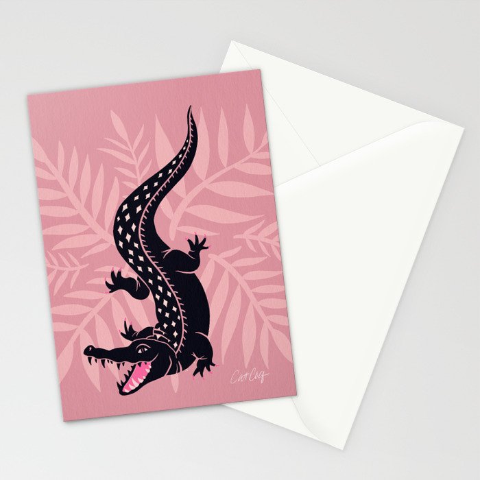 Crocodile - Dusty Rose Palette Stationery Card Gallery Image 2