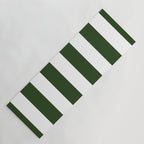 Large Dark Forest Green and White Circus Tent Stripes Yoga Mat Gallery Image 1