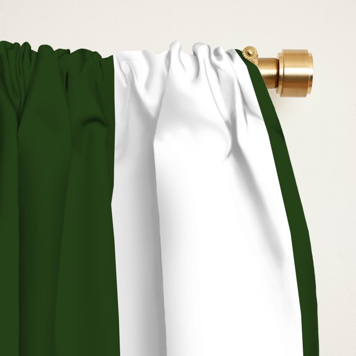 Large Dark Forest Green and White Circus Tent Stripes Window Curtain Gallery Image 2