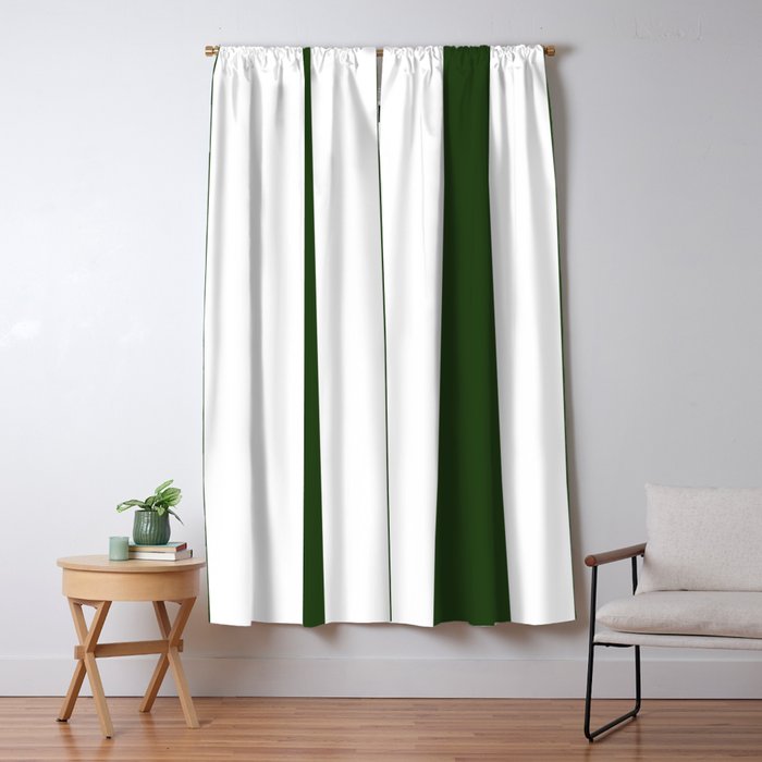Large Dark Forest Green and White Circus Tent Stripes Window Curtain Gallery Image 5