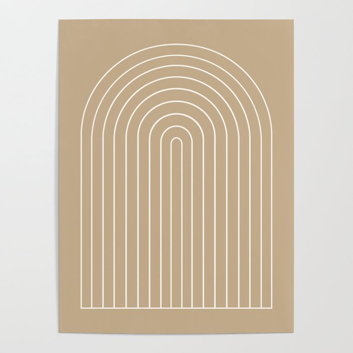 Minimal Arch LVI Neutral Tan Modern Geometric Lines Poster Gallery Image 4