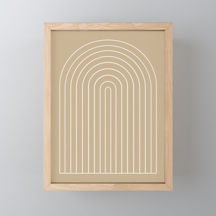 Minimal Arch LVI Neutral Tan Modern Geometric Lines Mini Art Print Gallery Image 1
