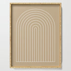 Minimal Arch LVI Neutral Tan Modern Geometric Lines Serving Tray Gallery Image 1