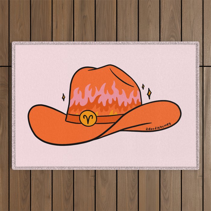 Aries Cowboy Hat Outdoor Rug Gallery Image 1