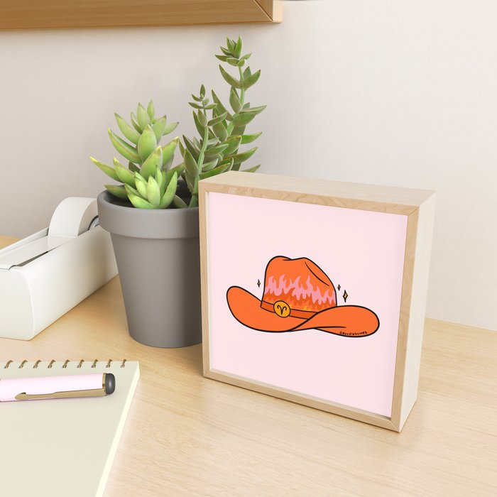 Aries Cowboy Hat Mini Art Print Gallery Image 2