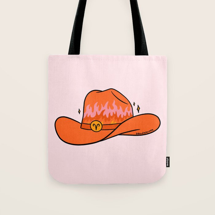 Aries Cowboy Hat Tote Bag Gallery Image 1