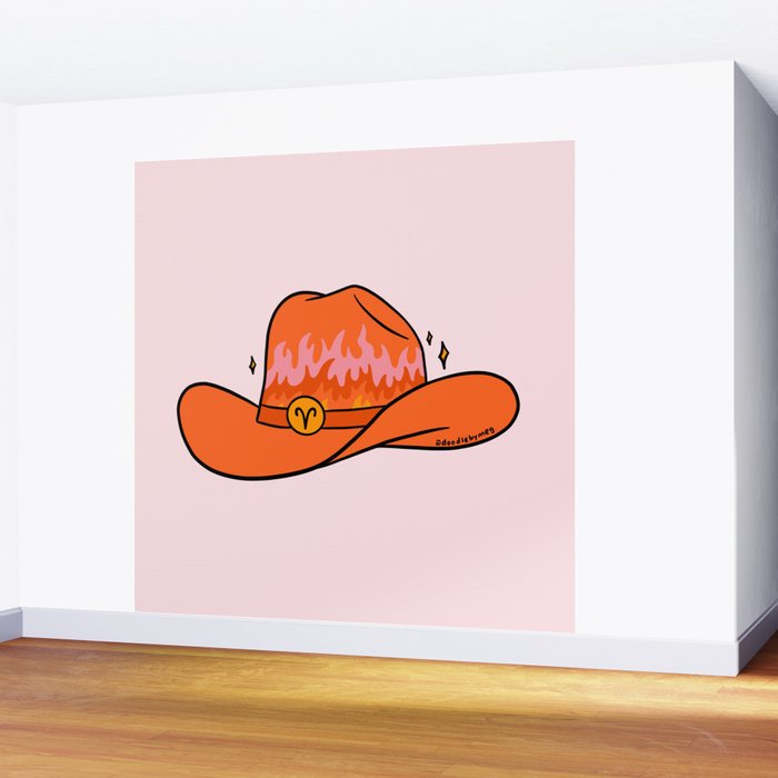 Aries Cowboy Hat Wall Mural Gallery Image 2