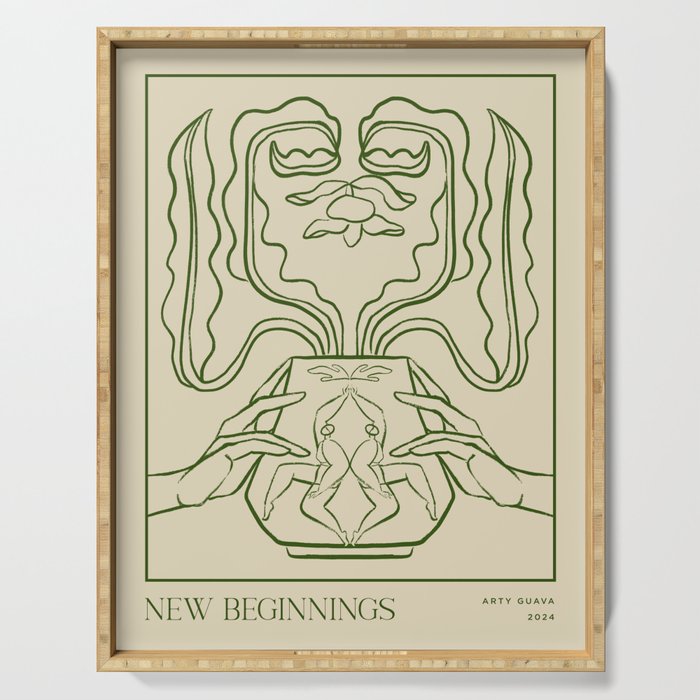 New Beginnings Line Art Serving Tray Gallery Image 1