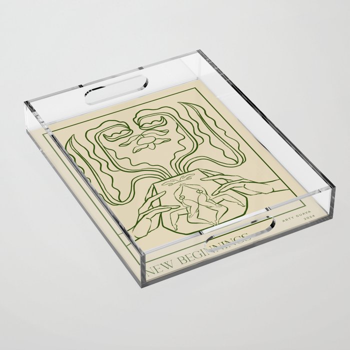 New Beginnings Line Art Acrylic Tray Gallery Image 1