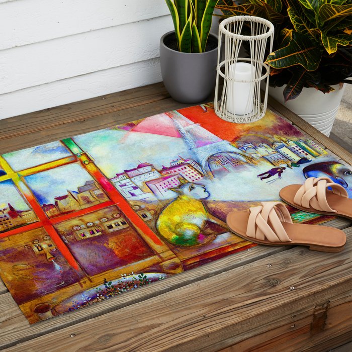 Marc Chagall Paris Through the Window Outdoor Rug Gallery Image 2