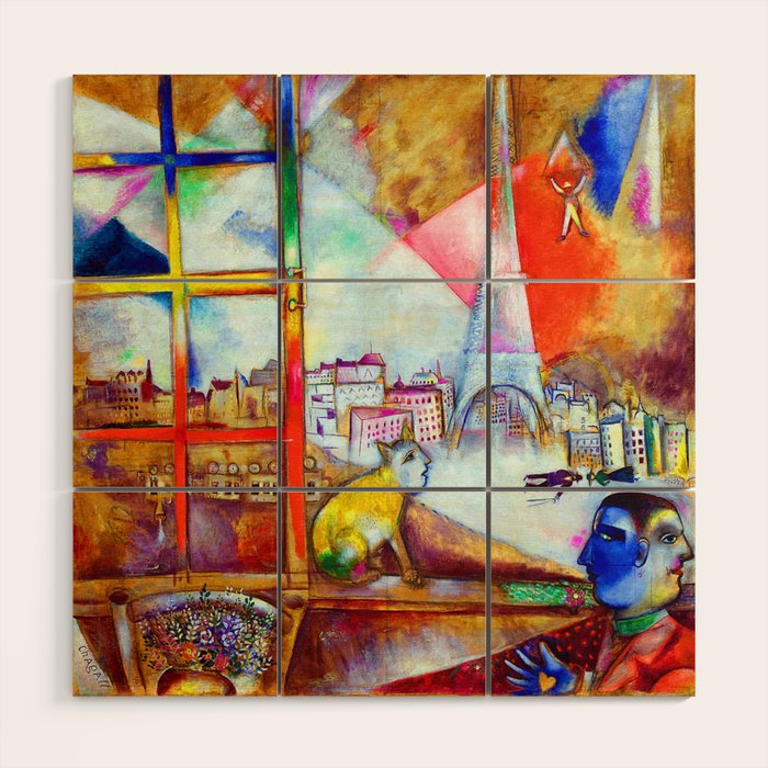 Marc Chagall Paris Through the Window Wood Wall Art Gallery Image 1