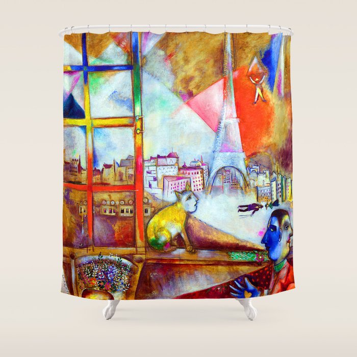 Marc Chagall Paris Through the Window Shower Curtain Gallery Image 1