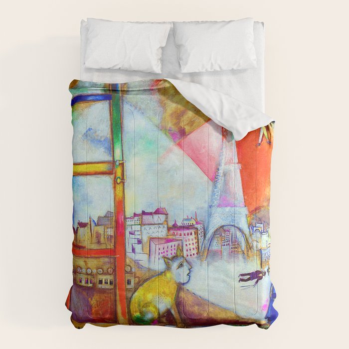 Marc Chagall Paris Through the Window Comforter Gallery Image 1