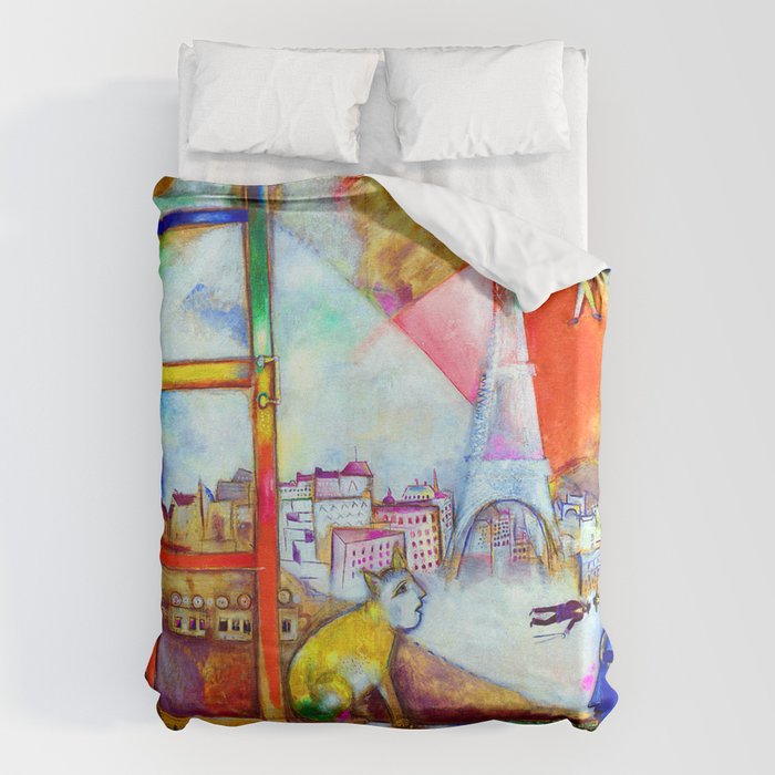 Marc Chagall Paris Through the Window Duvet Cover Gallery Image 6