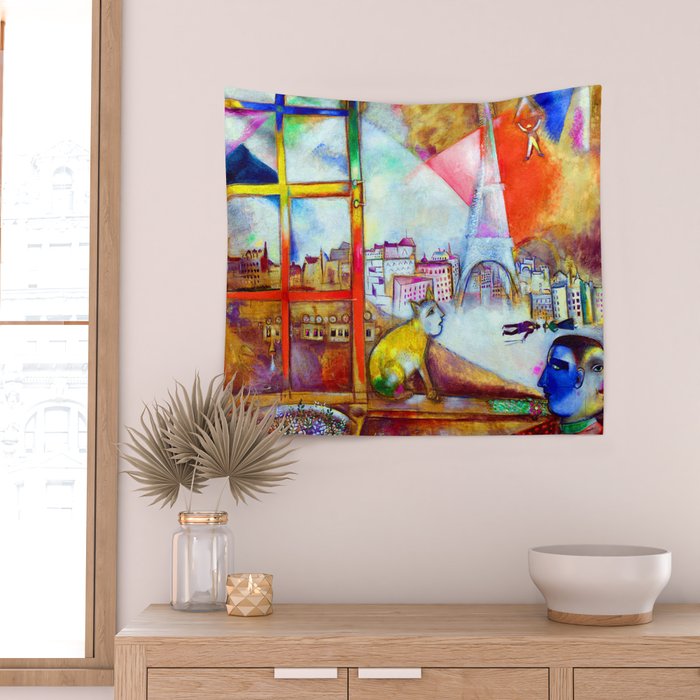 Marc Chagall Paris Through the Window Wall Tapestry Gallery Image 2
