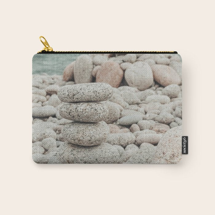 Beach Stones x nature environmental photograph Carry All Pouch Gallery Image 1