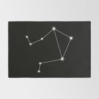 Libra Zodiac Star Constellation Line Art Black Rug Gallery Image 2