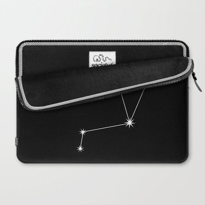 Libra Zodiac Star Constellation Line Art Black Laptop Sleeve Gallery Image 2