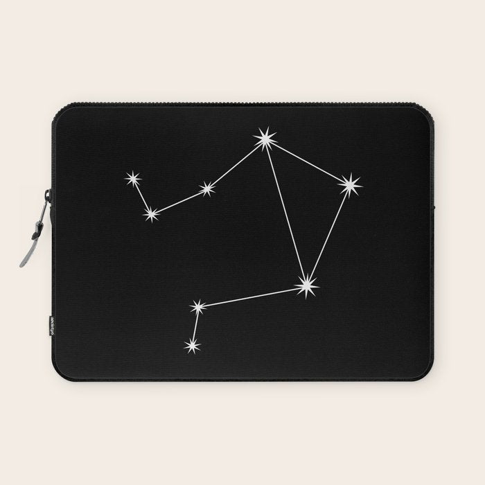Libra Zodiac Star Constellation Line Art Black Laptop Sleeve Gallery Image 1