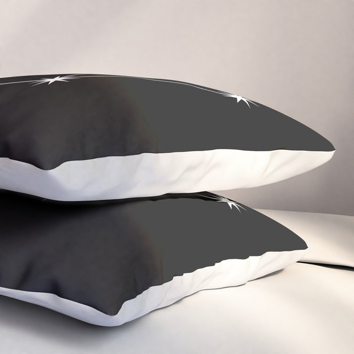 Libra Zodiac Star Constellation Line Art Black Pillow Sham Gallery Image 3