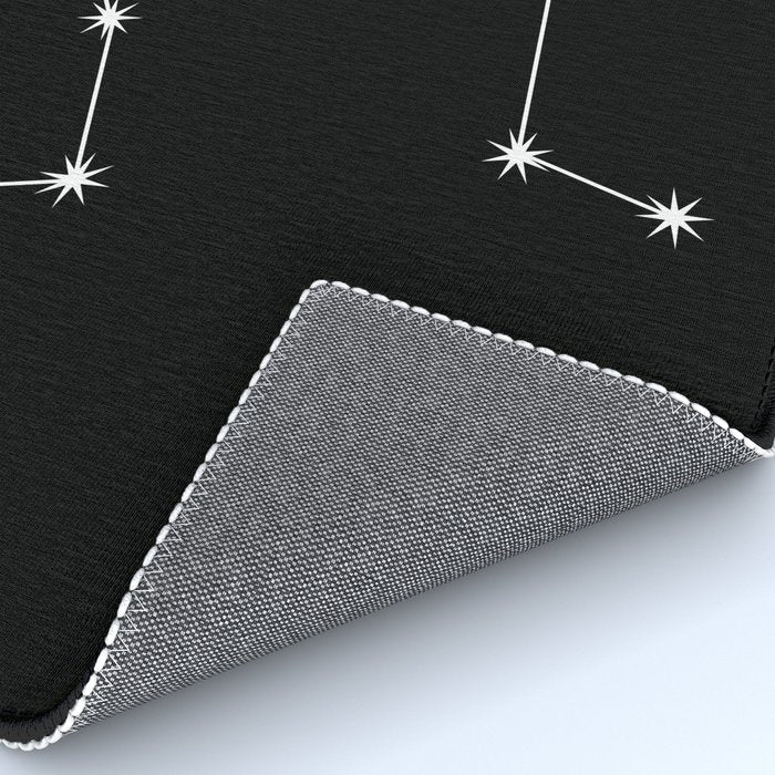 Libra Zodiac Star Constellation Line Art Black Rug Gallery Image 4