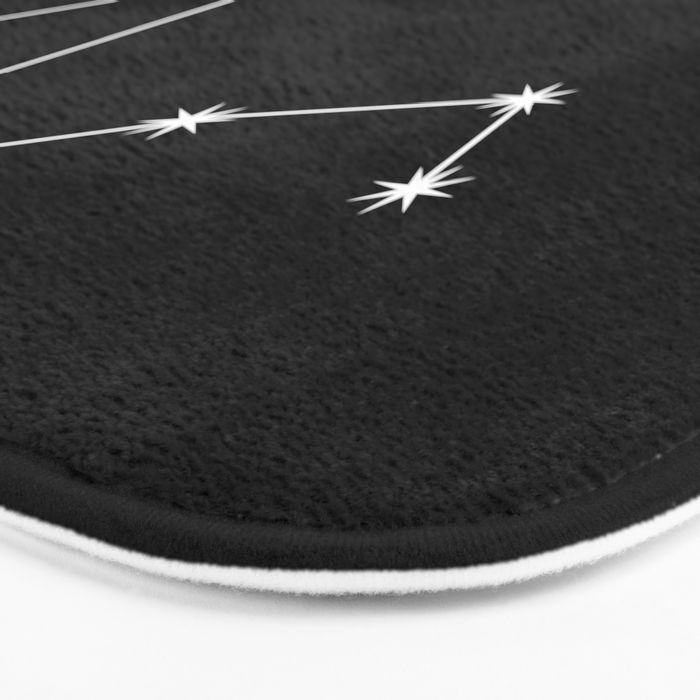Libra Zodiac Star Constellation Line Art Black Bath Mat Gallery Image 3