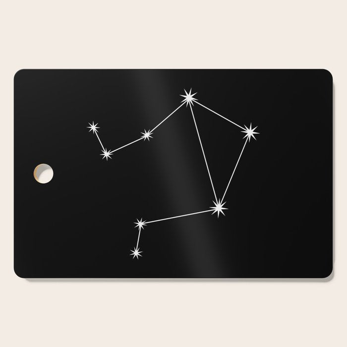 Libra Zodiac Star Constellation Line Art Black Cutting Board Gallery Image 1