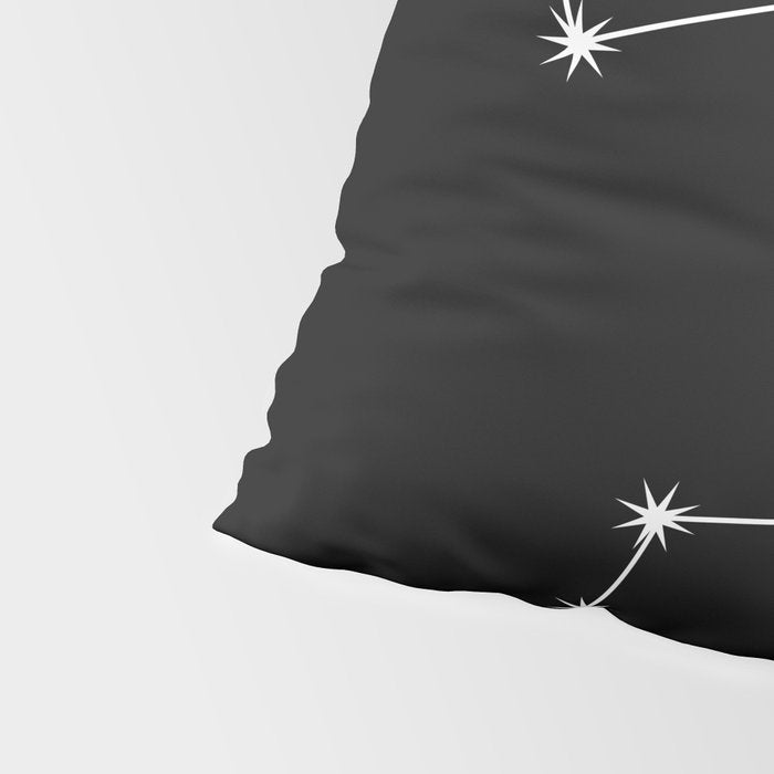 Libra Zodiac Star Constellation Line Art Black Pillow Sham Gallery Image 4