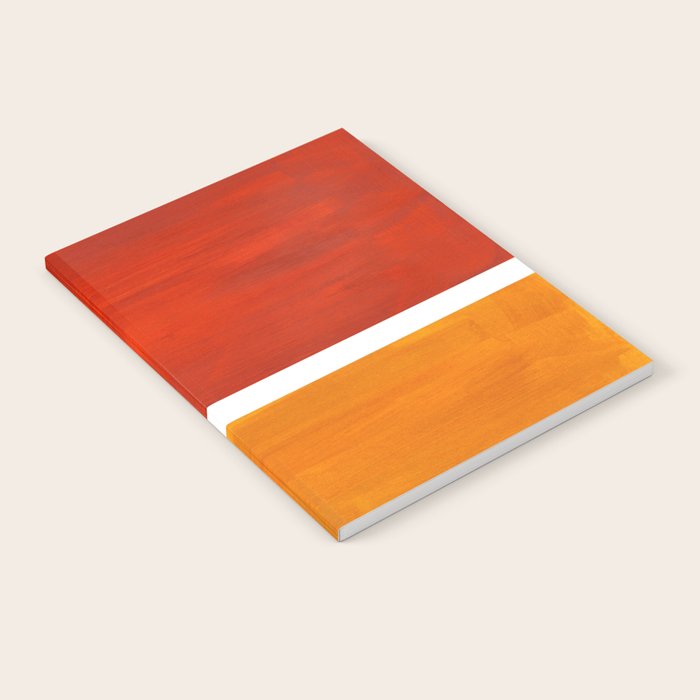 Burnt Orange Yellow Ochre Mid Century Modern Abstract Minimalist Rothko Color Field Squares Notebook Gallery Image 1