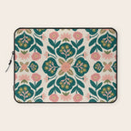 Indian Floral - pink and green  Laptop Sleeve Gallery Image 1