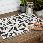 Linocut Tulip Pattern #3 Outdoor Rug Gallery Image 2